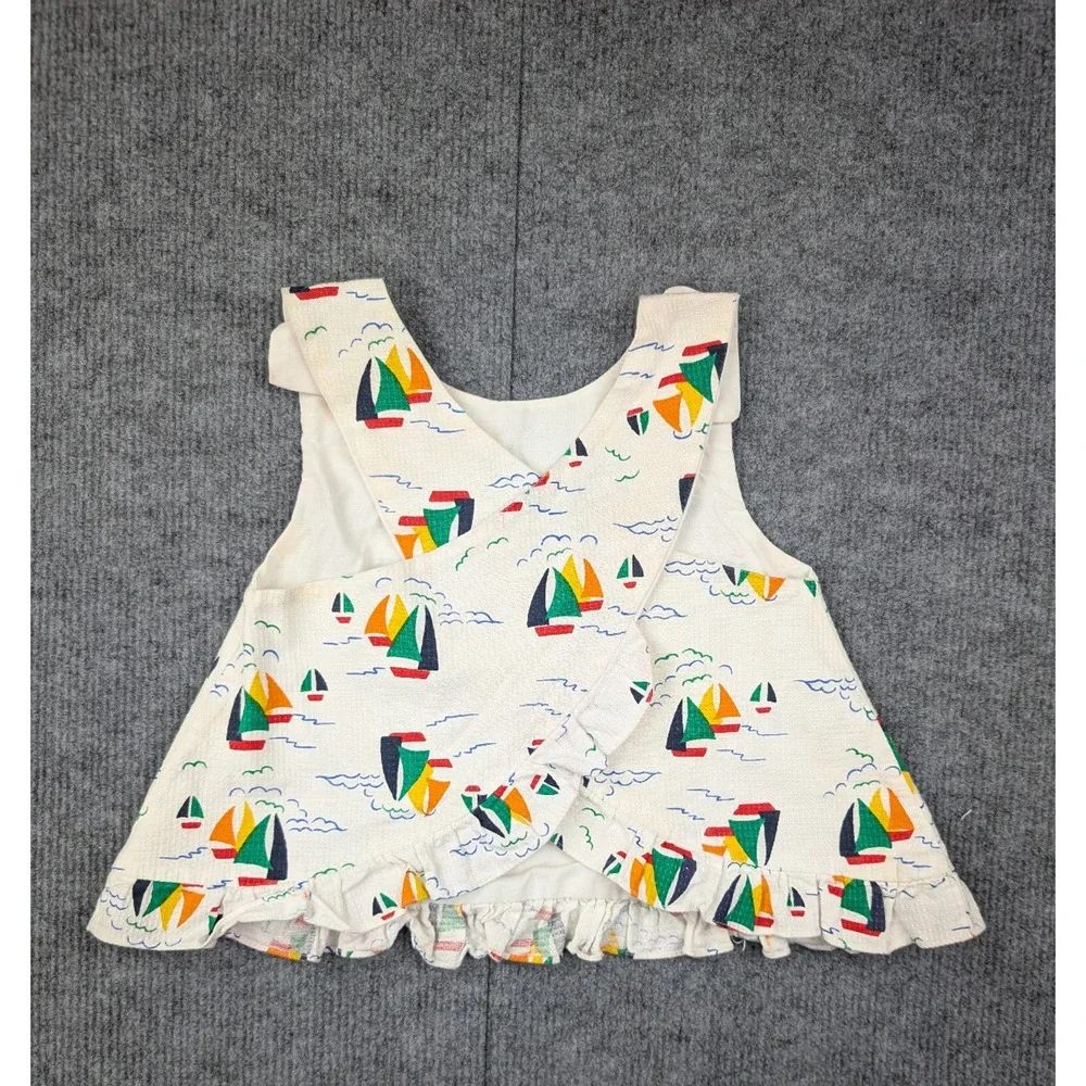 Vintage Samara Set Girls 2T Toddler Sailor Nautical Novelty Retro Bloomer Dress